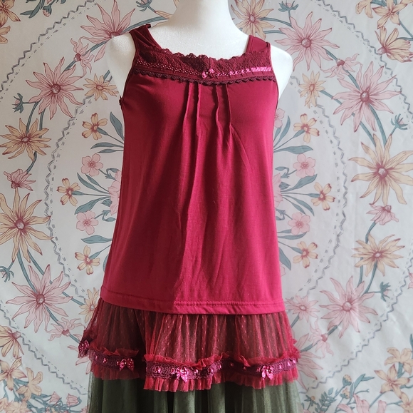 Axes Femme Red Pokadot White Ribbin Bow Tullie Tank Top Harajuku J Fashion Doll - Picture 1 of 10